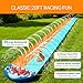 OHMANHE 20FT Slip Lawn Water Slide for Kids, Heavy Duty Racing Water Slide Toy with Shark Splash Pad, 2 Inflatable Bodyboards, Double Lane Slide Toy Outdoor Backyard Summer Party Game