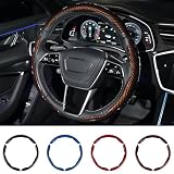 Hiseanllo Carbon Fiber Steering Wheel Cover 3PCS Set – Anti-Slip, Scratch-Resistant, Universal Fit for...
