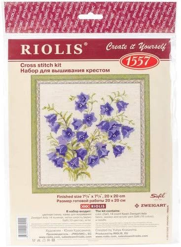 RIOLIS Cross Stitch Kit - 1557 - Bellflowers, Multi-colour, 20cm x 20cm - Image 4