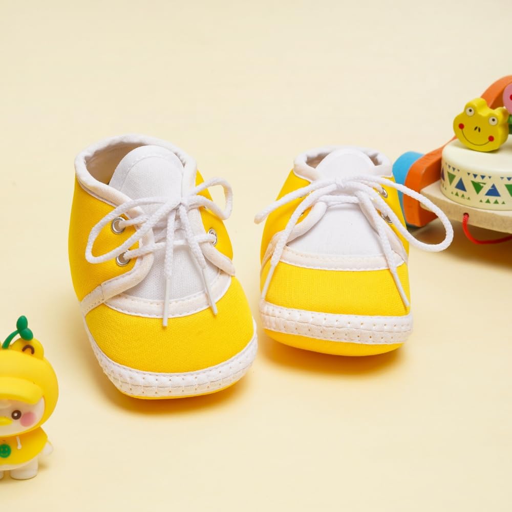 Neska Moda Unisex Baby Booties For 6 to 12 Months (Yellow) 1