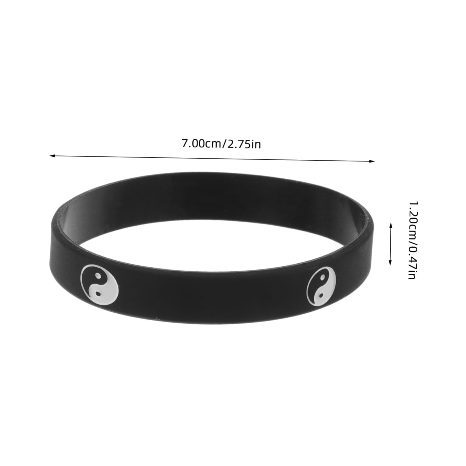 BESPORTBLE 2pcs Tai Chi Silicone Wristbands for Men and Women Comfortable Dance Style Bracelets Secure Fit for Sports and Daily Activities Design