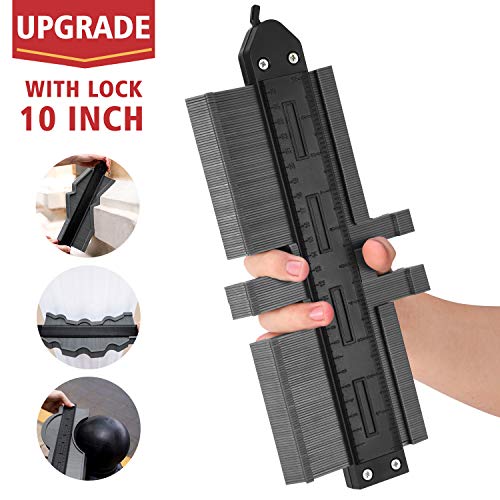 One Sight Upgraded Contour Gauge with Locking Mechanism, 10 Inch Plastic Contour Duplication