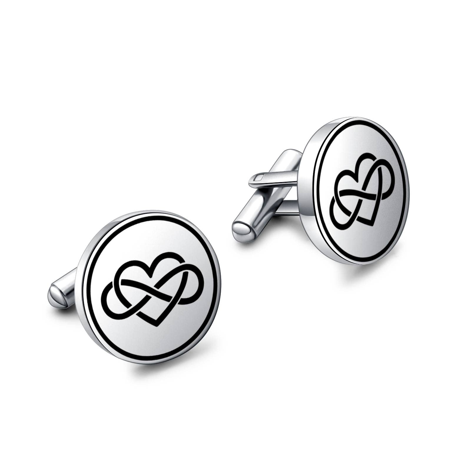 NCInfinity love Heart Cufflinks love Cufflinks Symbol Eternal Love Figure 8 Infinity Cufflinks For Men Shirt Cuff Link Groom Gift