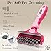 Thunderpaws 2-in-1 Deshedding Brush and Dematting Rake for Dogs – Double Coat Undercoat Grooming Tool for Medium to Large Breeds, Reduces Shedding by Up to 95%