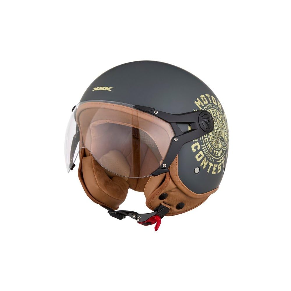 KSK Jethelm MOTORS Mattgrau – ECE R 22.06 zugelassen – Größe L (59-60cm) – ABS-Schale