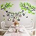 Alicemall Vinilos Arbol con 9pcs Marcos de Foto Pegatinas de Pared con Hojas Verde 1.5*0.86m para Sala de Estar Salon Pegatinas 3D