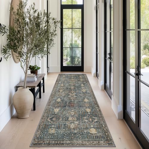 GENIMO 2x6 Non Slip Hallway Runner Rug, Machine Washable, Thin & Low Pile Lightweight for Kitchen, Laundry, Entryway, Bedroom & Living Room