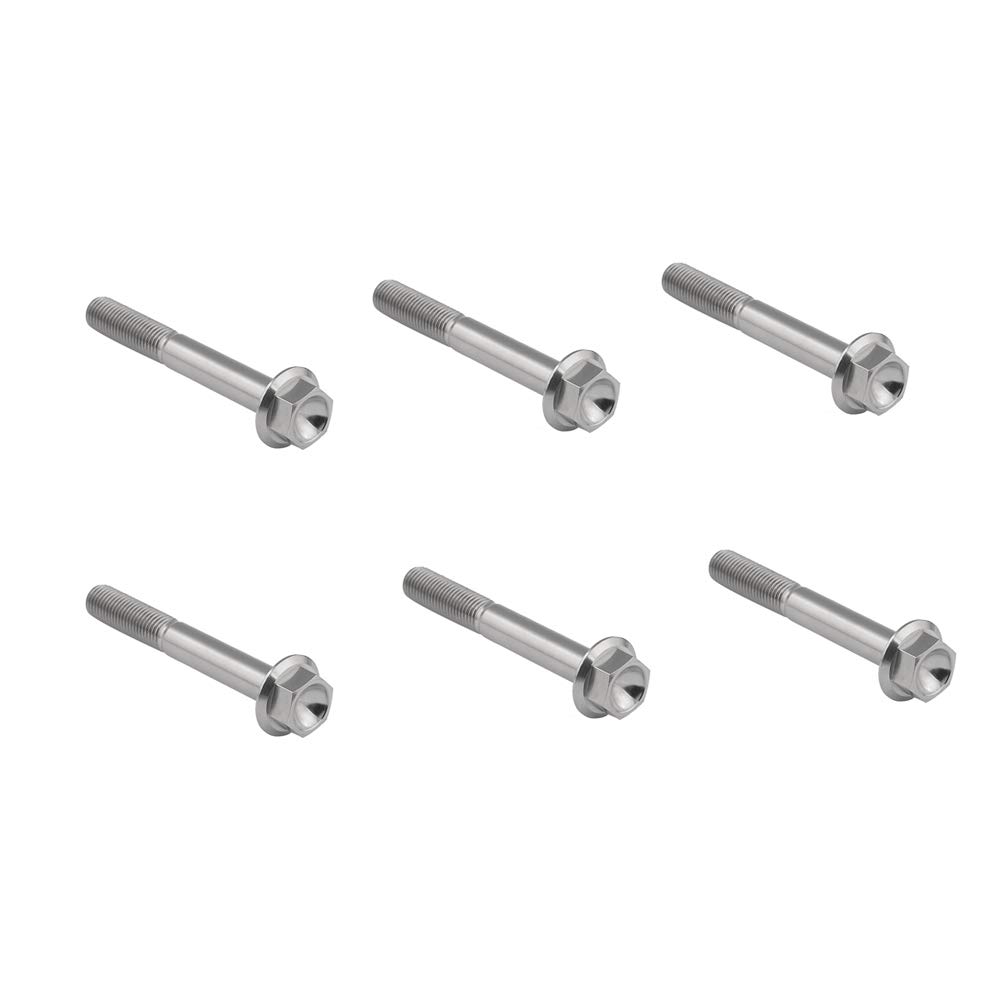 Bullone in titanio DIN6921 M10 x 30/35/40/45/55/60/65/70/75/80/100 mm, viti a testa esagonale, passo 1,25 mm, confezione da 6 (M10 x 65 mm, titanio)