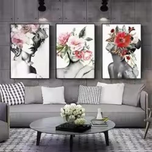Toile florale abstraite 40x60cm pour réveiller la déco de votre salon