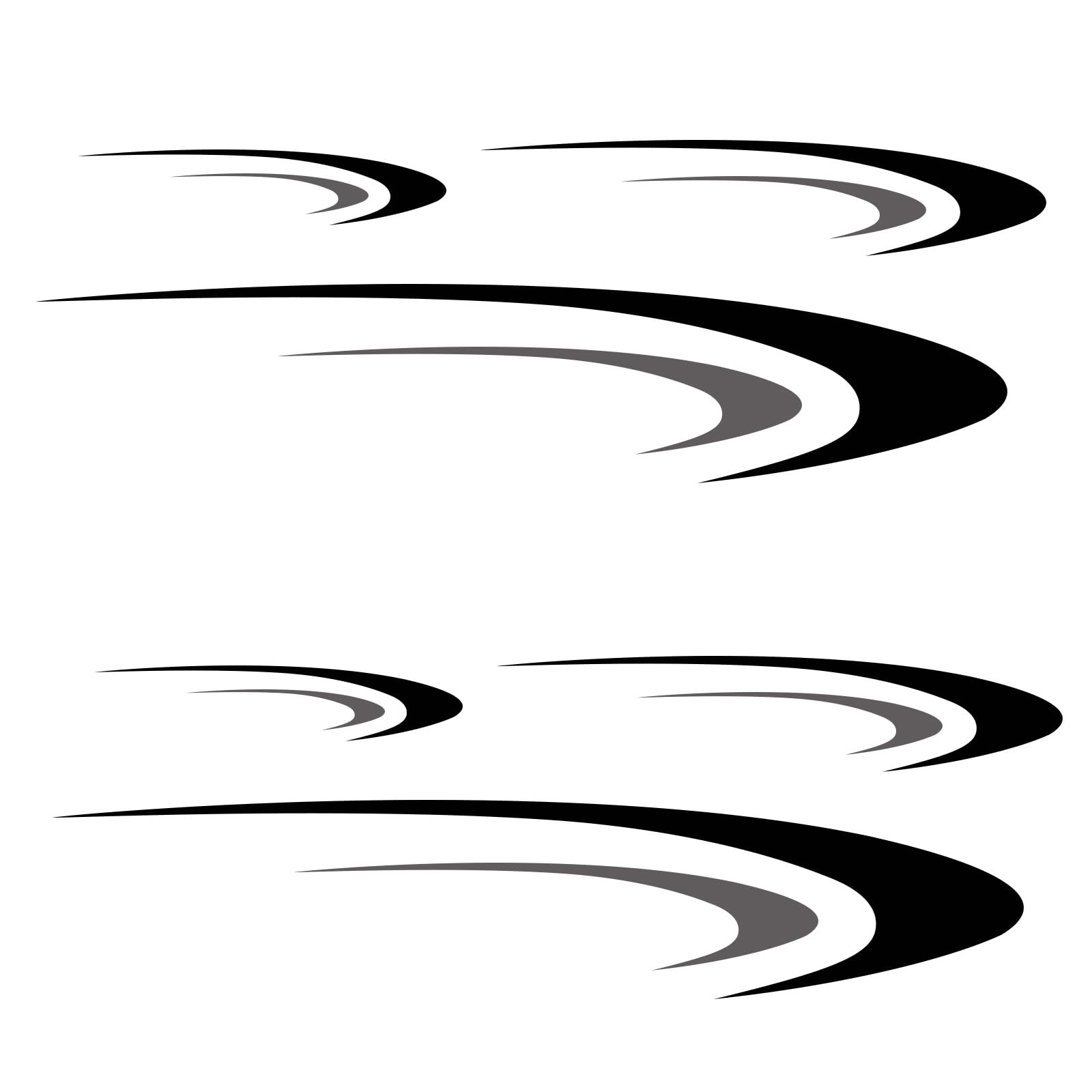 Riloer Large Vinyl Decals, Black+Gray | Car Body Stickers, Vinyl Stripe Graphics, For Camper, RV, Trailer, Motorhome