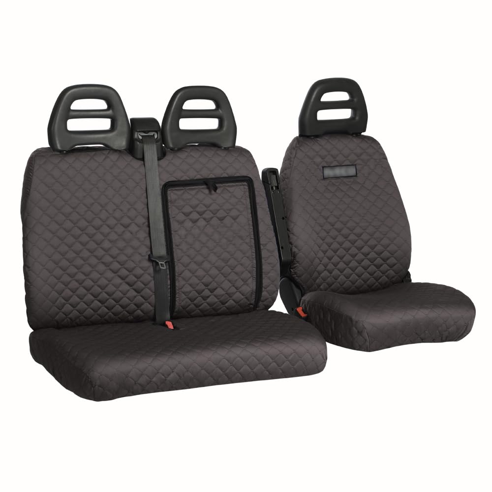 UNION Coprisedili su misura realizzati per FORD TRANSIT CUSTOM 3 POSTI (1+1 DOPPIO). Perfettamente aderente, resistente, lavabile. Made in Italy. (FR48A)