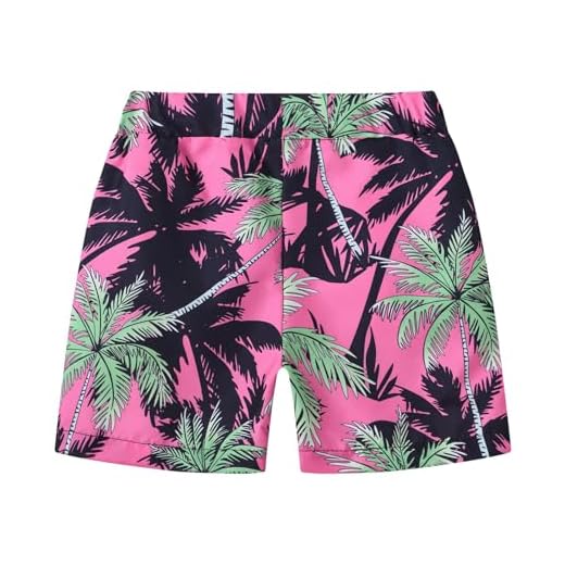 Toddler Baby Boy Swim Trnks Carton Pattern Hawaiin Beach Shorts Board Shorts Swimwear for Unisex (Hot Pink, 3-4 Years)