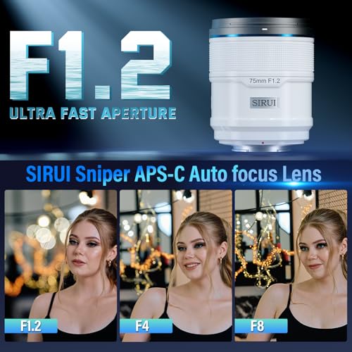 Image of SIRUI Sniper 75mm Autofocus Lens, F1.2 Telephoto APS-C Camera Lens for Z8, Z9, Z5, Z6, Z7, Zfc (Z Mount, White)