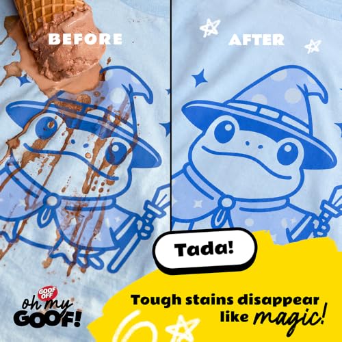 Image of oh my GOOF! Mess Magic Fabric Stain Remover, 8 oz. Foam Stain Remover with Built-In Silicone Scrubber, Helps Remove Food, Marker, Crayon and Ink Marks