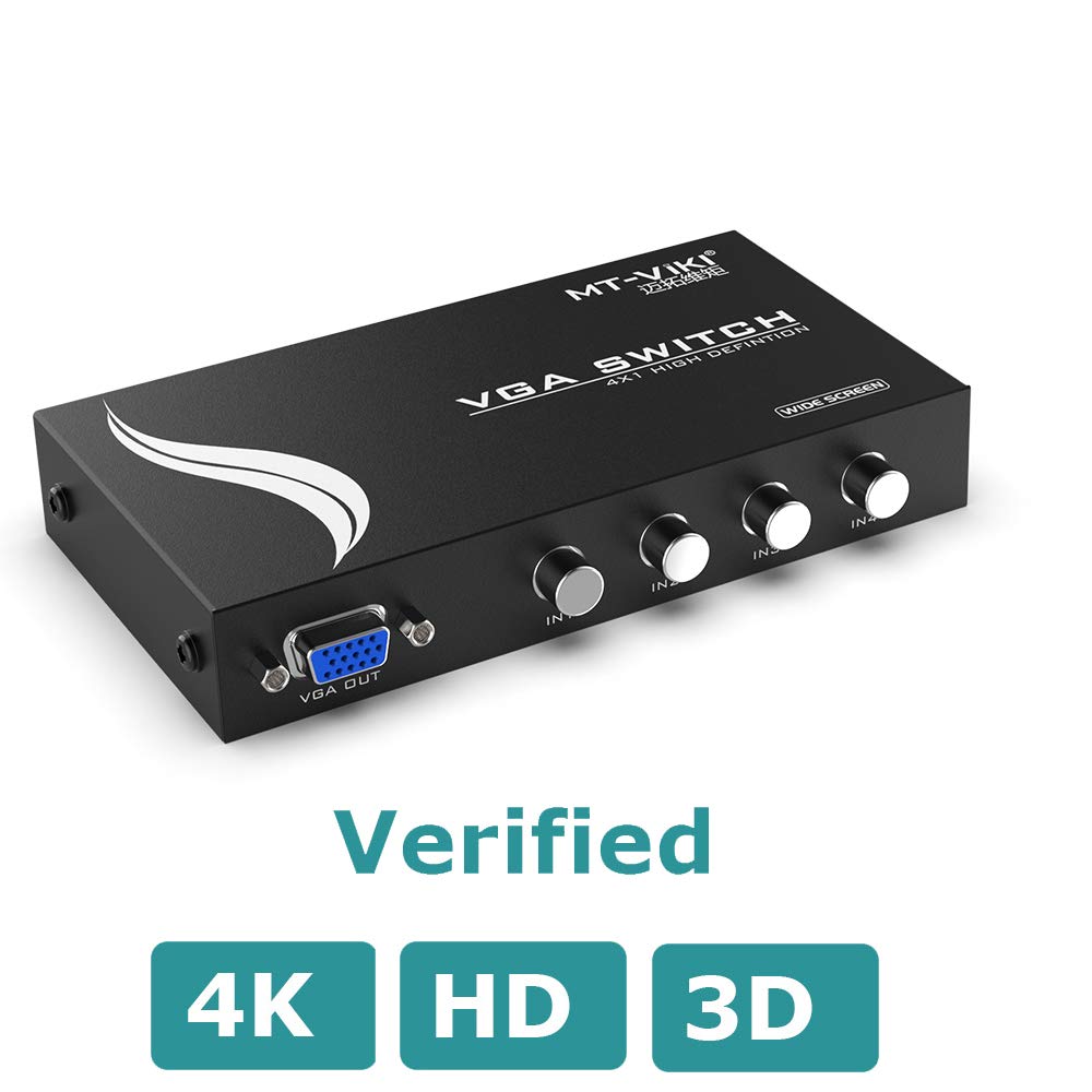 Amazon.co.jp: VGA 切替器 4入力1出力 VGA 切り替え器4ポート 大画面16