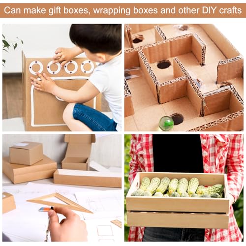 Image of Corrugated Cardboard Roll, 12 x 394 Inch Corrugated Paper, B Flute Shipping Corrugated Roll Paper Wrap, Single Face Large Cardboard Sheets, Thick Cardboard Roll for Crafts, Shipping, Gift Packaging