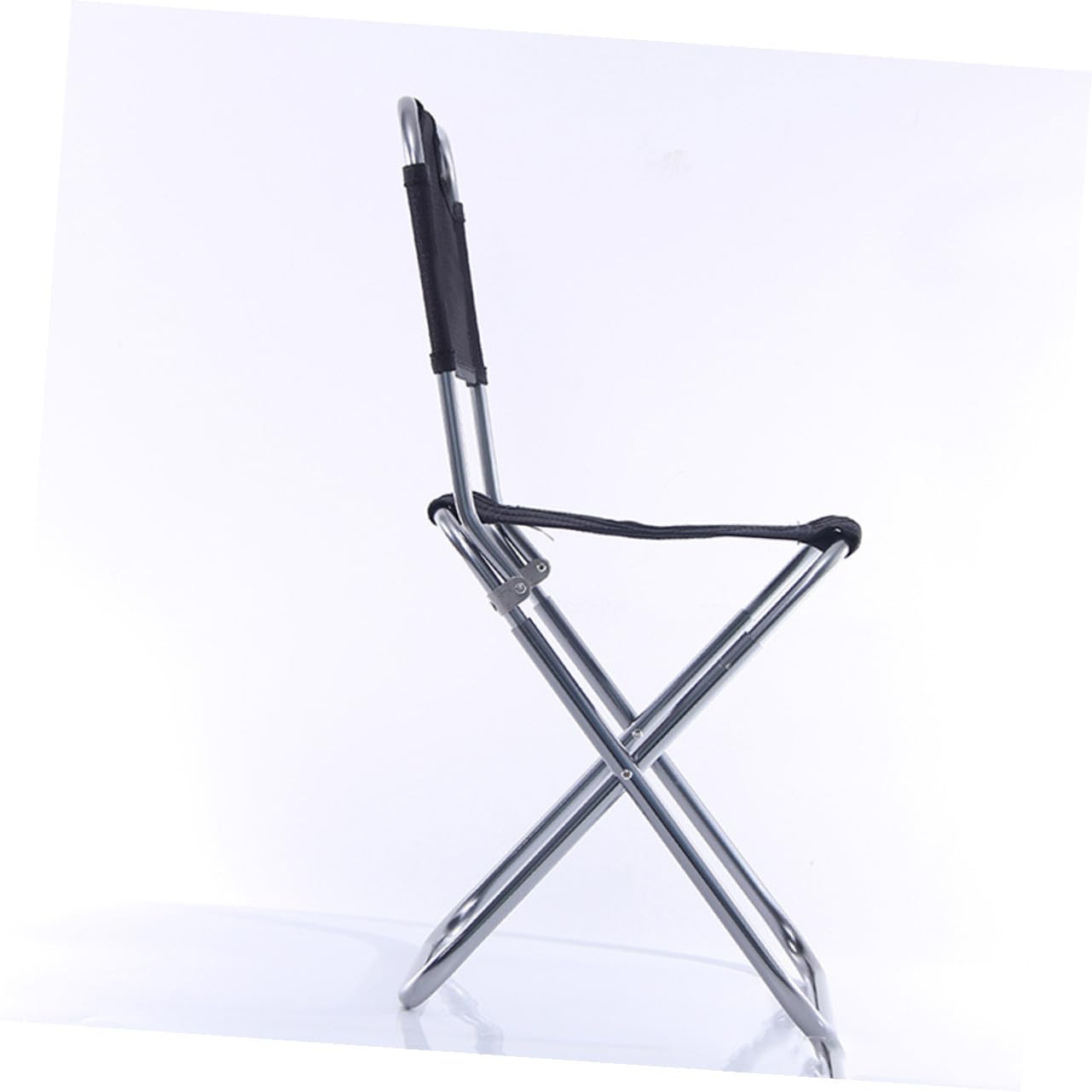 Gatuida Sgabello Pieghevole da Pesca in Lega di Alluminio Sedia Portatile da Campeggio con Schienale Ultra Leggera e Resistente per Escursionismo e Attività Outdoor Nero Argento