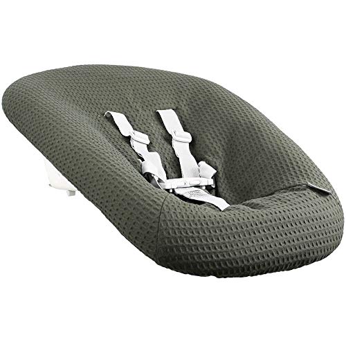 Ukje-Cuscino per Seggiolone Pappa modello Stokke Tripp Trapp Newborn New Set di 1 Cuscino Schienale Tessuto Velluto Comodo e Facile da Pulire Imbottitura Cuscini in Cotone Oeko tex Verde Scuro