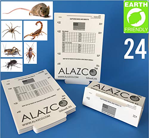 ALAZCO 24 Glue Traps - Excellent Quality Glue Boards Mouse Trap Bugs Insects