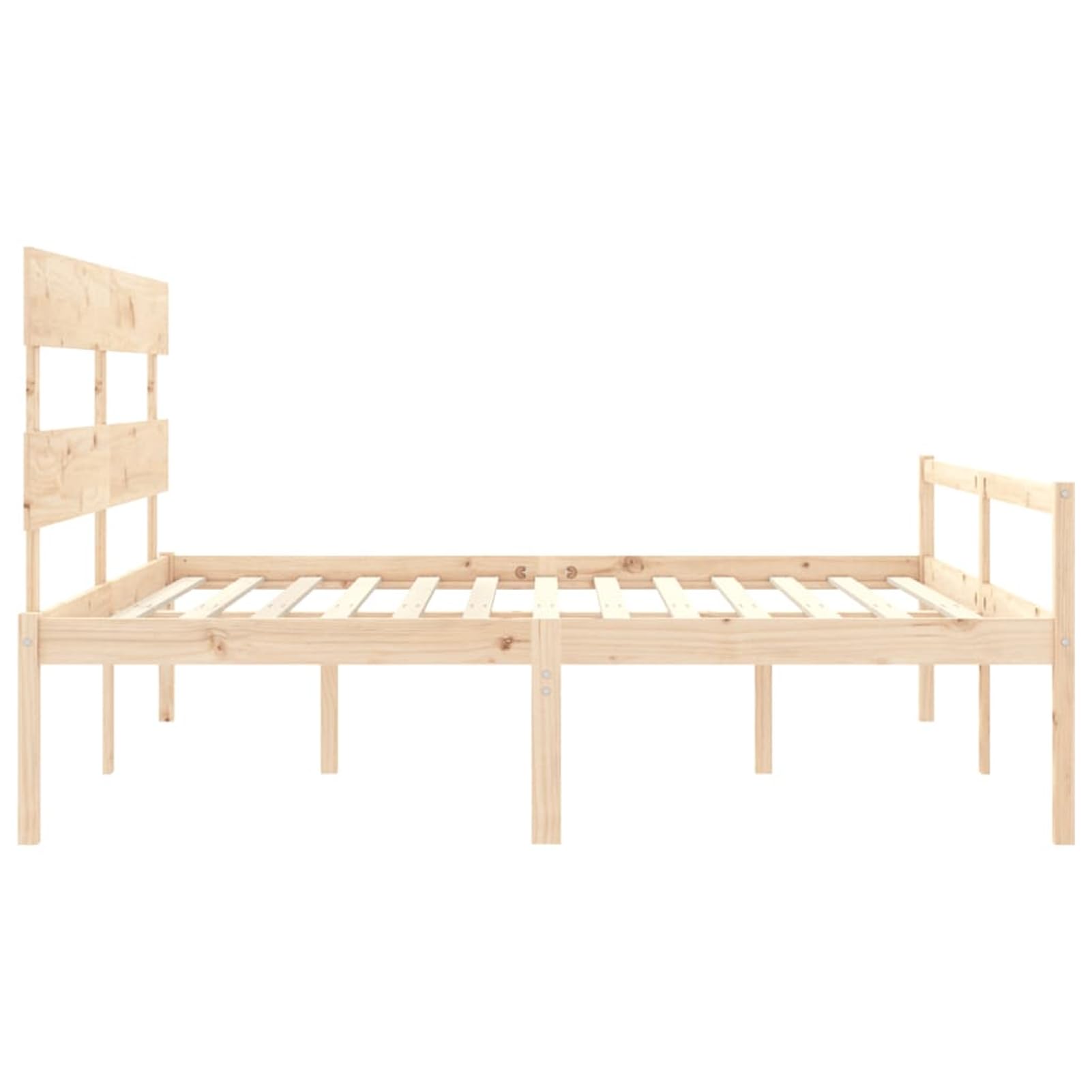 Homgoday Massives Kiefernholzbett 200x200 cm mit Stauraum, Seniorengerecht - 81 cm Höhe Model3195371