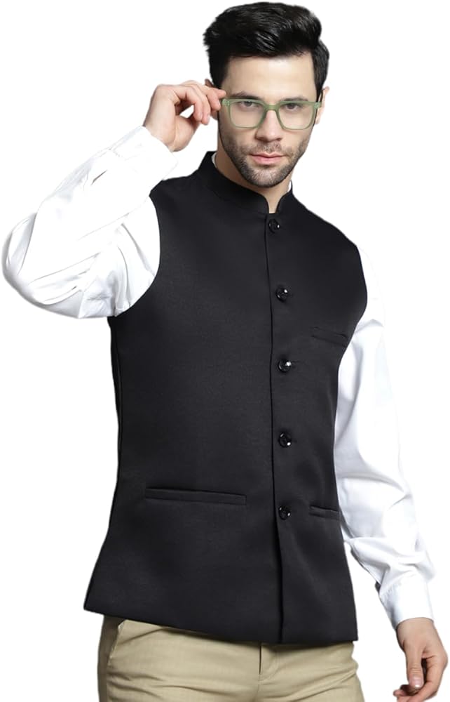 Maple Clothing Nehru Jacket Men's Traditional Sleeveless India Modi  Waistcoat Vest Guest Outfit (Black, S) at Amazon Men's Clothing store