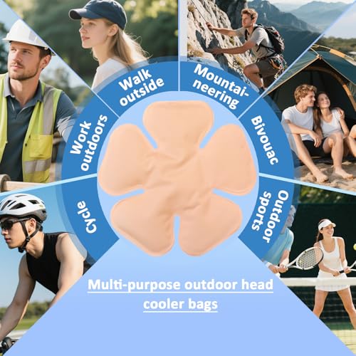 Image of Head Gel Ice Pack for Helmets,Head Gel Ice Pack, Helmet Ice Packs, Used for Catcher Helmets,Relieve Summer Heat and Keep Cool, Reusable Cooling Insert for Outdoor Sports, Riding (2PCS) (Pink)