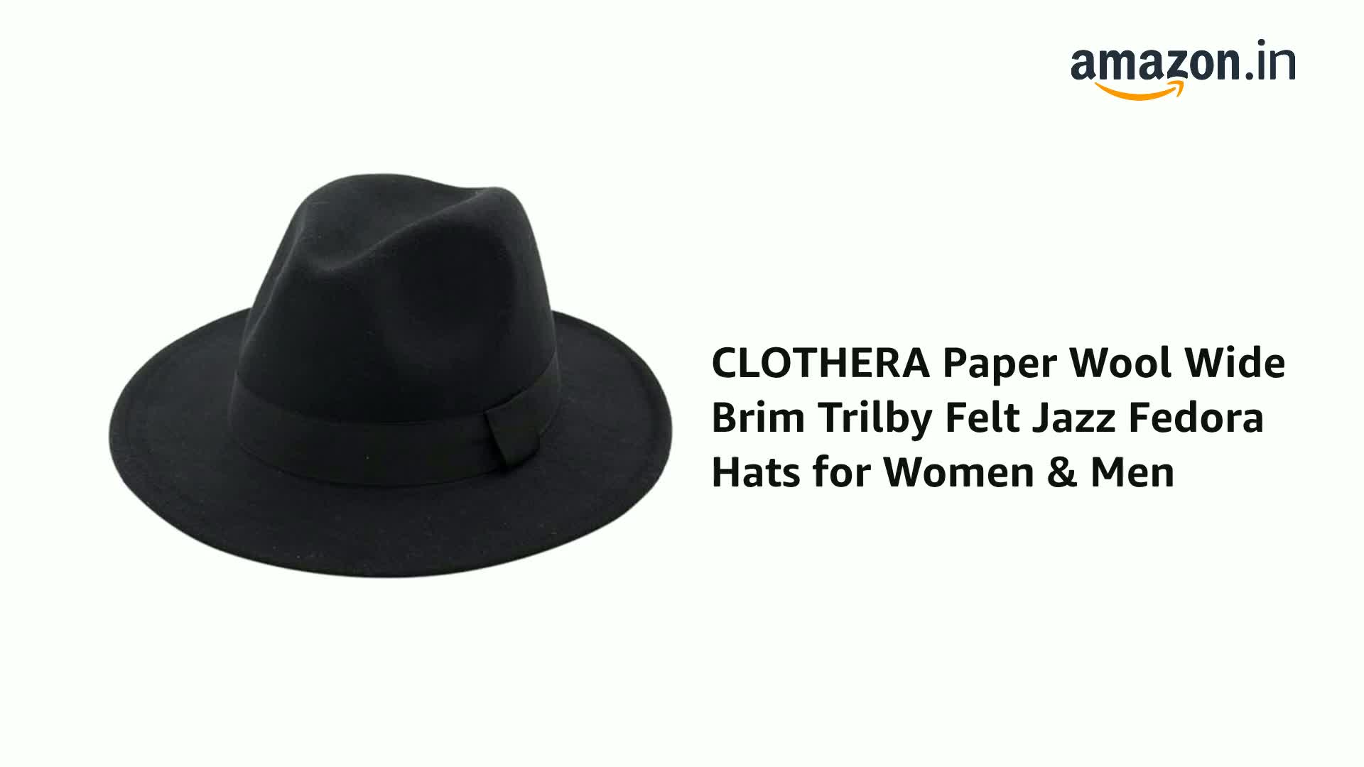 Buy CLOTHERA Paper Wool Wide Brim Trilby Felt Jazz Fedora Hats for