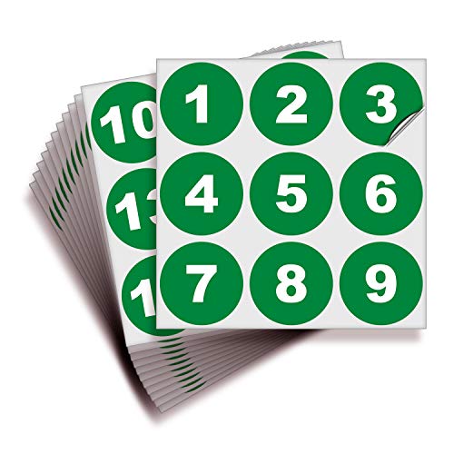 Chiffres consécutifs 1 à 100 vert 2-inch pour stopper le désordre de stock