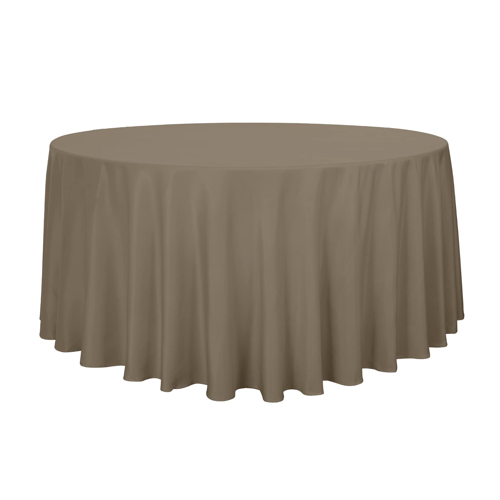 sancua Round Tablecloth, 120 Inch, Taupe