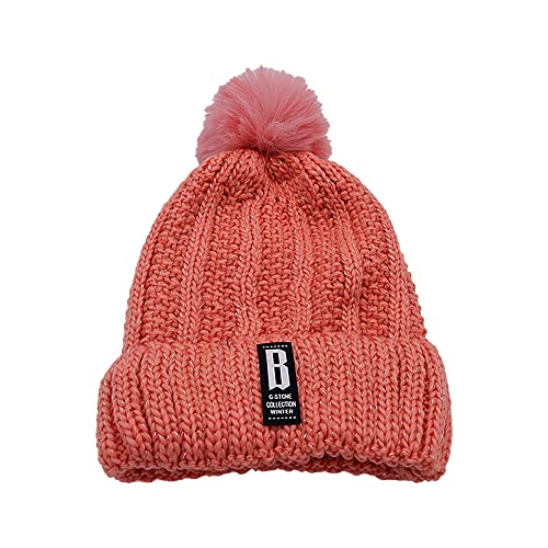 Image of SYGA Winter Beanie Hat for Women Warm Thick Cotton Lining Knit Bobble Pom Pom Skull Cap Fleece Lined Warm Cap Outdoor Sports Hat for Ladies Women Girl Free Size