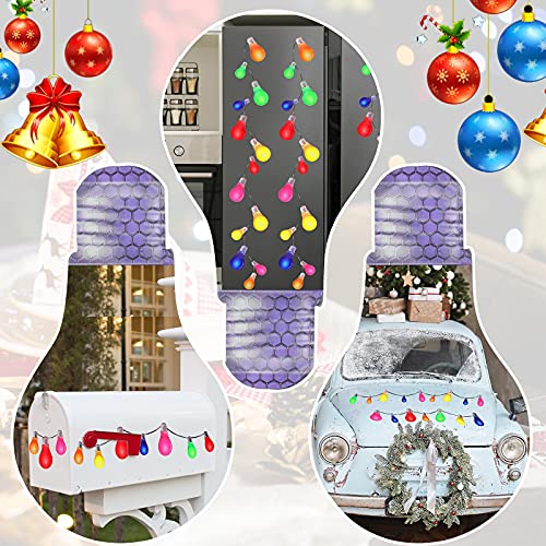Frienda 40 Pieces Christmas Car Magnets Lights Stickers Set Include 20 Reflective Lights Bulb Car Magnet Automotive Christmas Lights Magnet 20 Magnetic Wires #TOP5