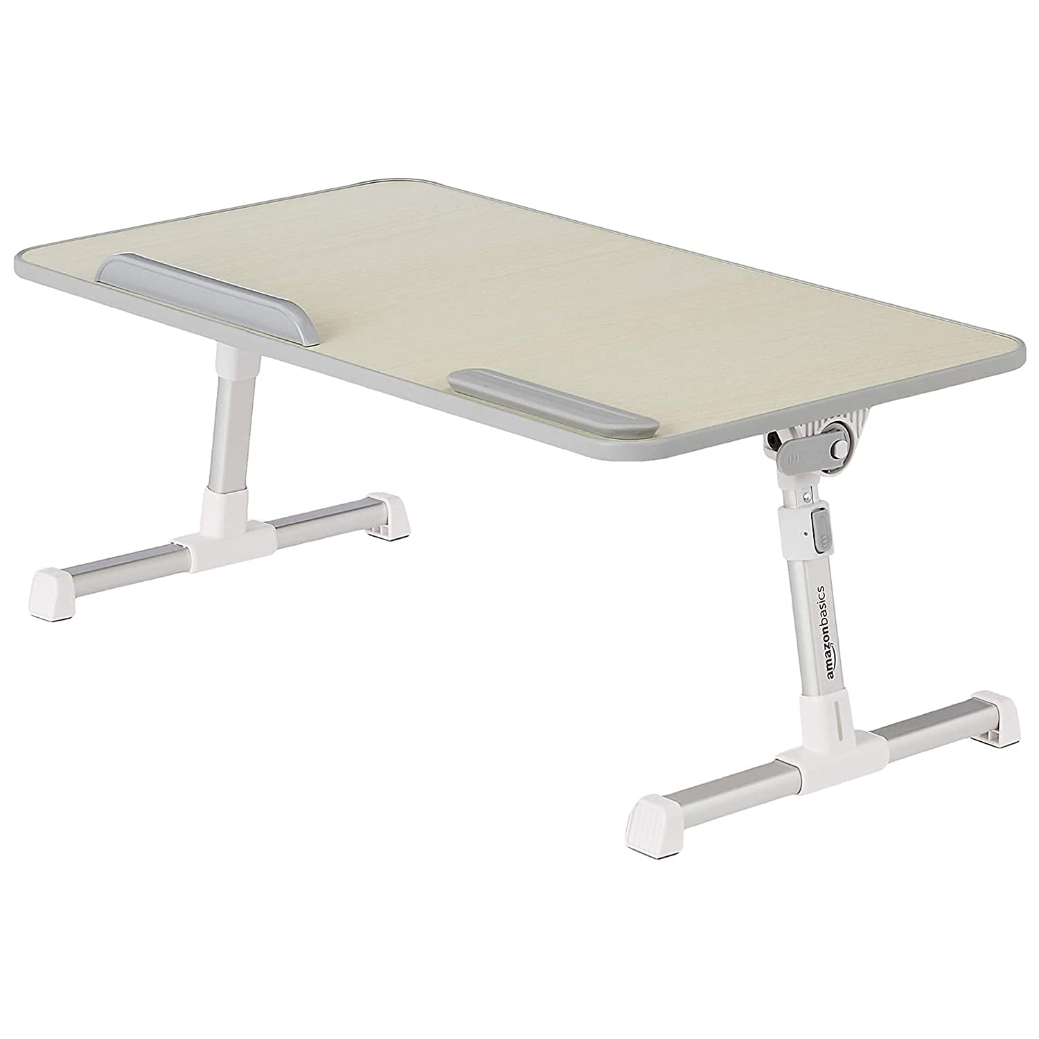 Amazon Basics Portable Foldable Adjustable Laptop Stand Tray Table Lap Desk for Bed and Couch, Fits up to 17-Inch Laptop, 