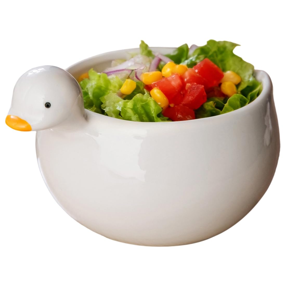 Vjsujehgy Egg Beater Bowl in Duck Shaped Ceramic Design-A for Kitchen Utensil for Stirring and Holding Runny Eggs