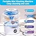Ghegicu Portable Washing Machine, 1.5L Underwear Washer Rechargeable Cordless Makeup Sponges Cleaner Deep Clean Socks, Underwear, Baby Clothes, Washing Machine for Apartment, Dorm, Camping(White)