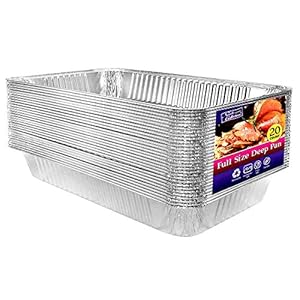 Aluminum Pans Full Size, Large Disposable Roasting & Baking Pan, 21″x13″ Deep Foil Pans (20 Pack) Extra Heavy Duty Chafing Trays for Hotels, Restaurants, Caterers, Steam Table, Buffets & Bakeware