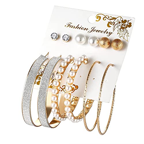 Image of Shining Diva Fashion Stylish Pairs Metal Earrings for Women and Girls