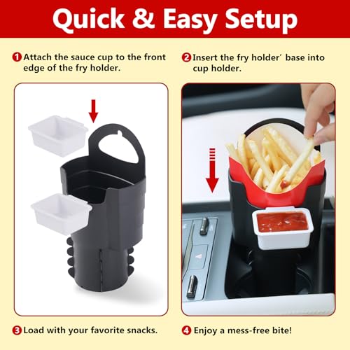 Image of SUADEN Upgrated Non-slip French Fry Cup & Sauce Holder for Car