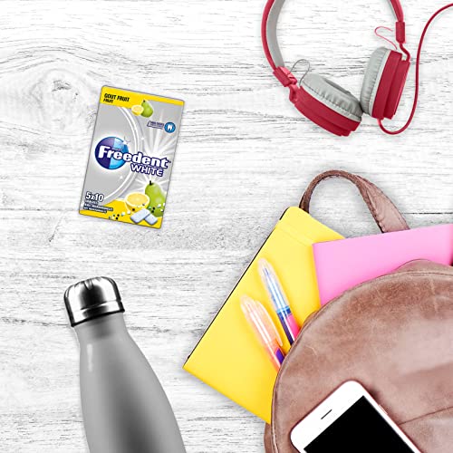 FREEDENT WHITE - Chewing Gum Sans Sucre - Goût Fruit - 25 Paquets de 10 Dragées - 70g