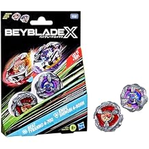 Beyblade X Beat Tyranno 4-70Q & Knife Shinobi 4-80HN Dual Pack Set with 2 Right-Spinning Tops; Authentic Takara Tomy Battle Tops; Games/Toys for Boys & Girls 8+