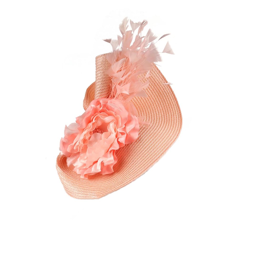 Yeuyyben Accessori da sposa da donna cappelli fiori esagerato tea party cappello fascinator grande pillbox cappello fascia per cocktail