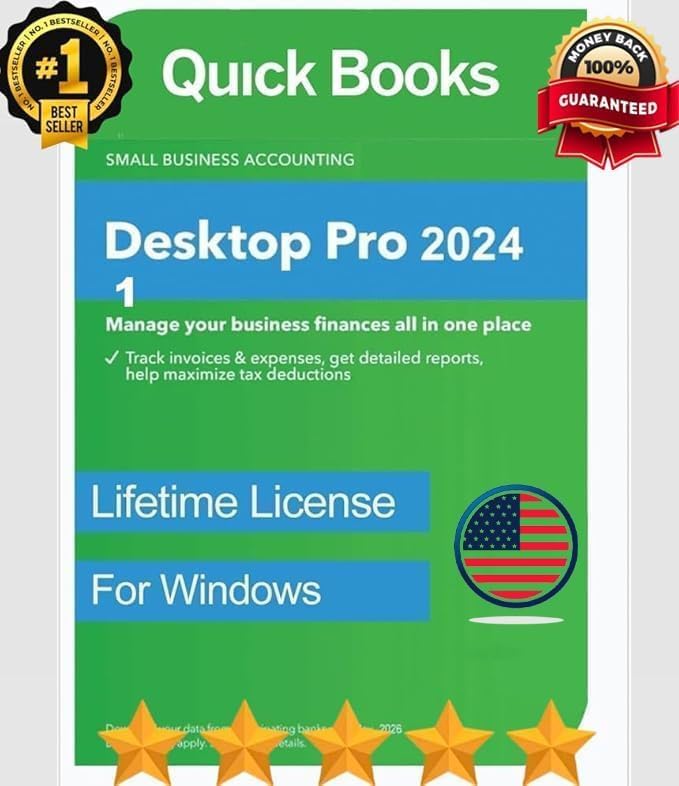 Quick-Books Desktop Pro 2024 Lifetime | 1 User | Amazon Message Delivery(Within 1-9hrs)| 100% Money Back Guarantee (Green)