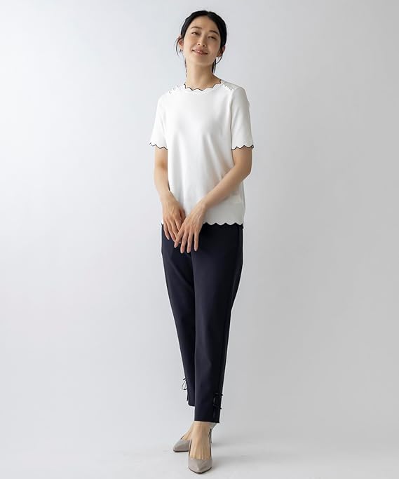 Amazon | [ソーノ] パンツ プティテーパード リボンヘムパンツ  