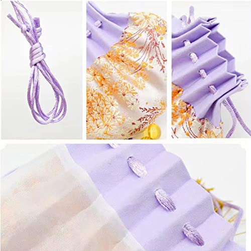 Snadulor 7 bolsas de seda de brocado con cordón miniatura 2