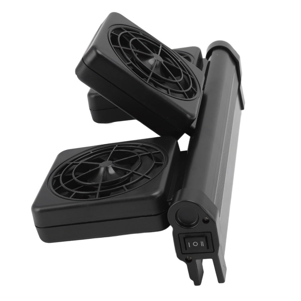 Ventilateur d'aquarium en alliage d'aluminium et plastique noir réglable avec prise (3 ventilateurs)