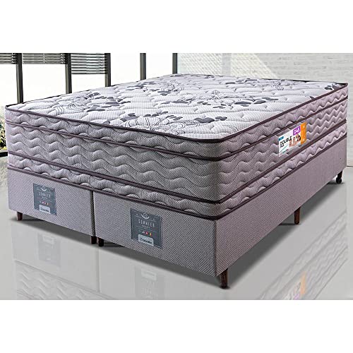 Cama Box King Colchão Ortofirm + Box 193x203x71 Double Face Espum...