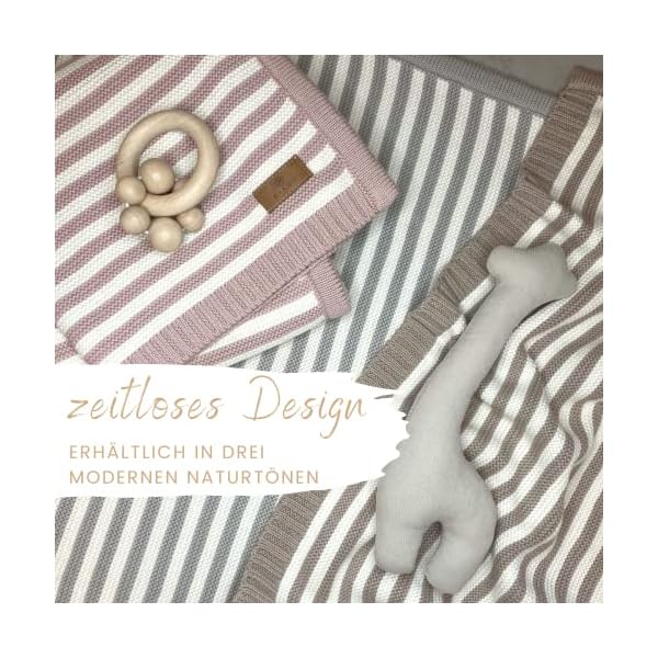 DIKOS® Babydecke aus *100%* GOTS Bio Baumwolle beige/Creme | Sommer Neugeborenen Decke Mädchen/Junge | Erstlingsdecke… – Bild 6