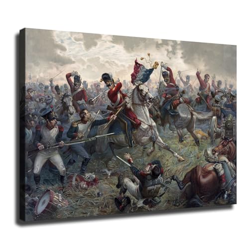 GeRRiT Battle of Waterloo Poster Wall Art Printing Picture Canvas Living Room Decor Painting Framed and Unframed (20x30inch-No Framed)