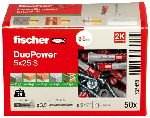 Image of Fischer Duo Power Universal Wall Anchor with Screw, 535458