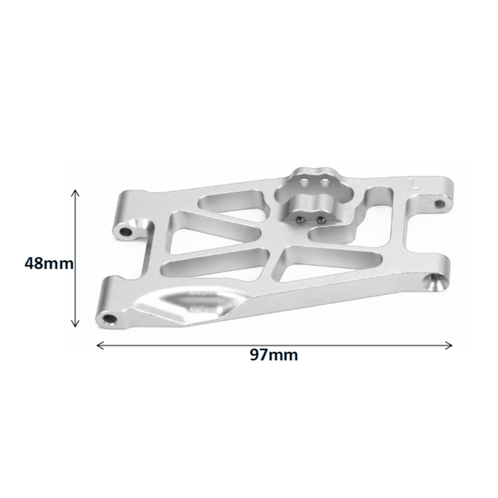RC Car Suspension Arms, Aluminium Alloy Suspension Arms Swing Hem Arm for Rey 1/10 RC Cars (Silver)