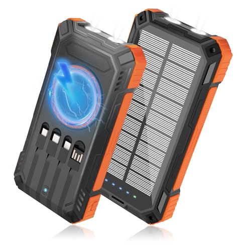 Solar Power Bank 49800mAh - Wireless Portable Charger 15W...